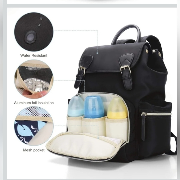 VOGSHOW Other - Men's Black Backpack with Gold Hardware